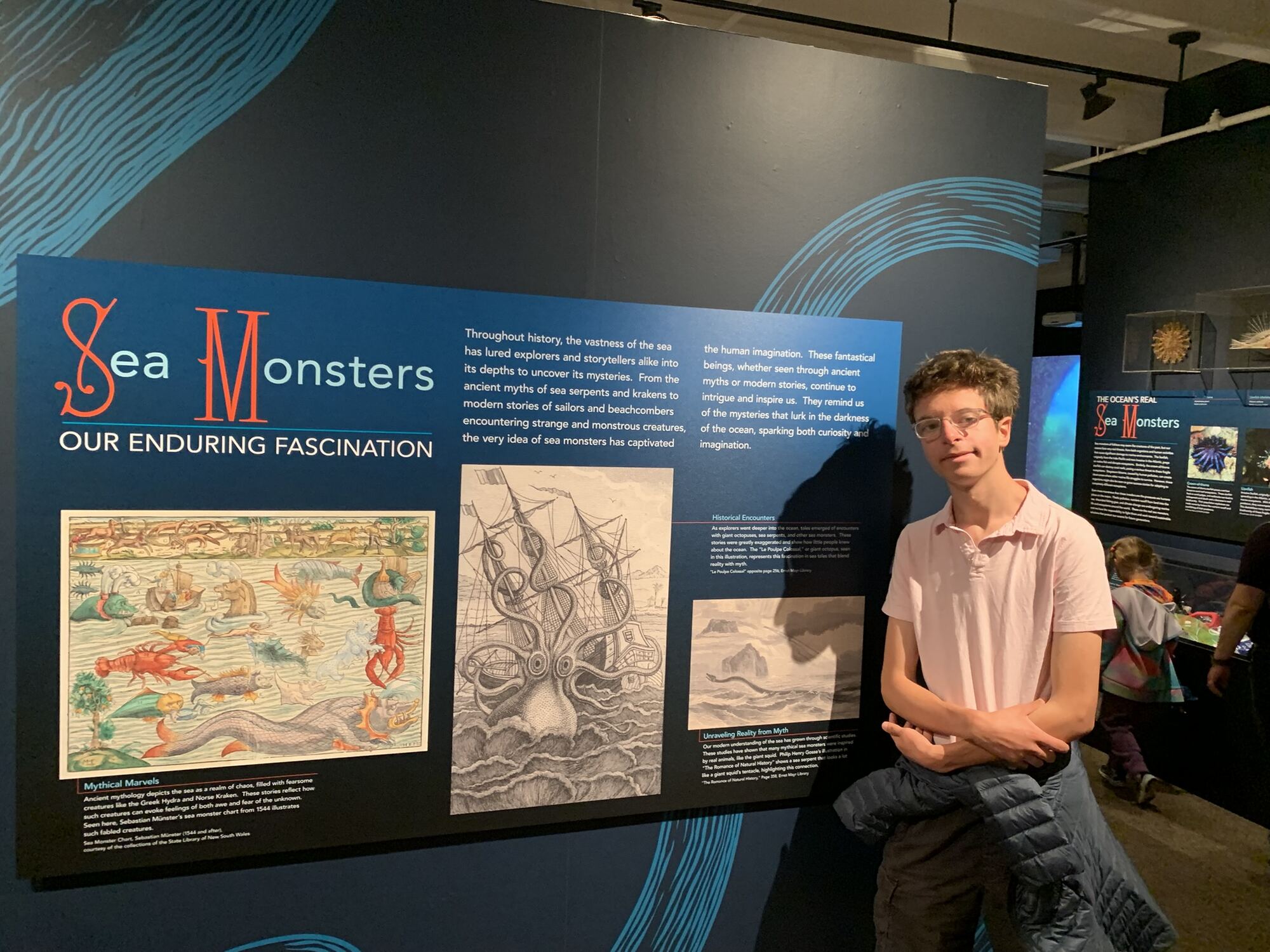 Hudson at the Sea Monsters exhibit.